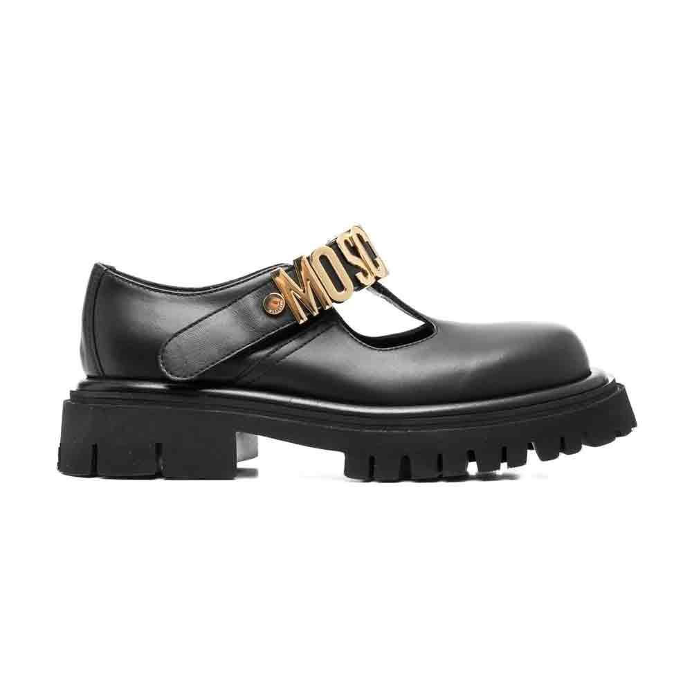 Moschino logo-plaque shoes