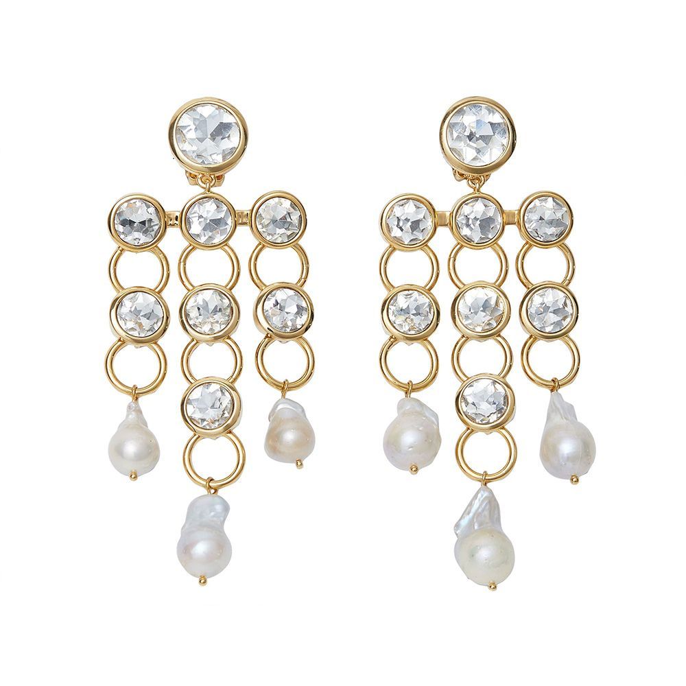 Crystal Link Chandelier Earrings
