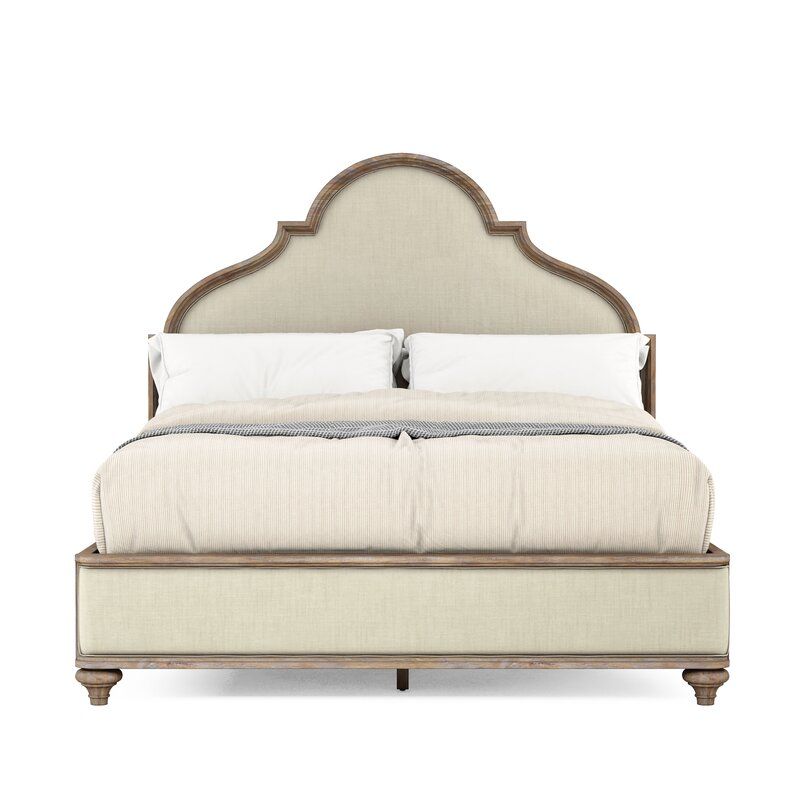 Cadwall Solid Wood and Upholstered Platform Bed (Queen)