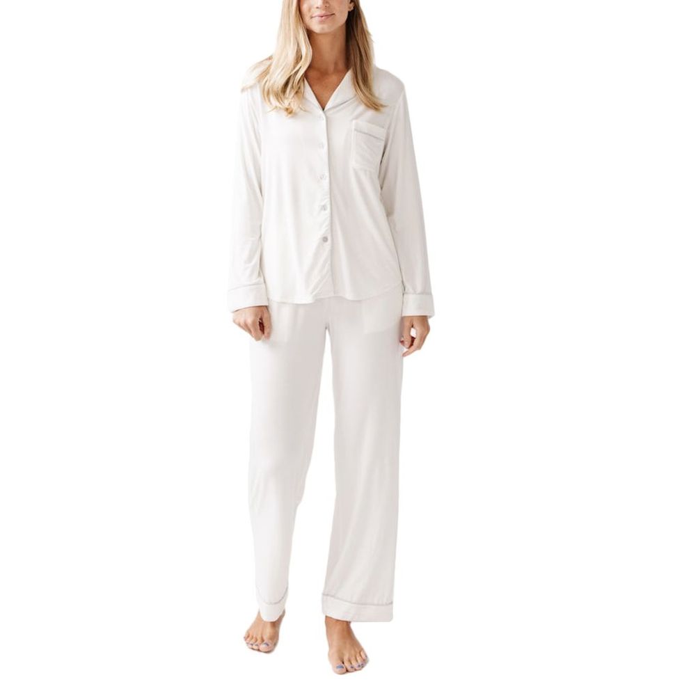 Long Sleeve Bamboo Pajamas in Stretch-Knit 