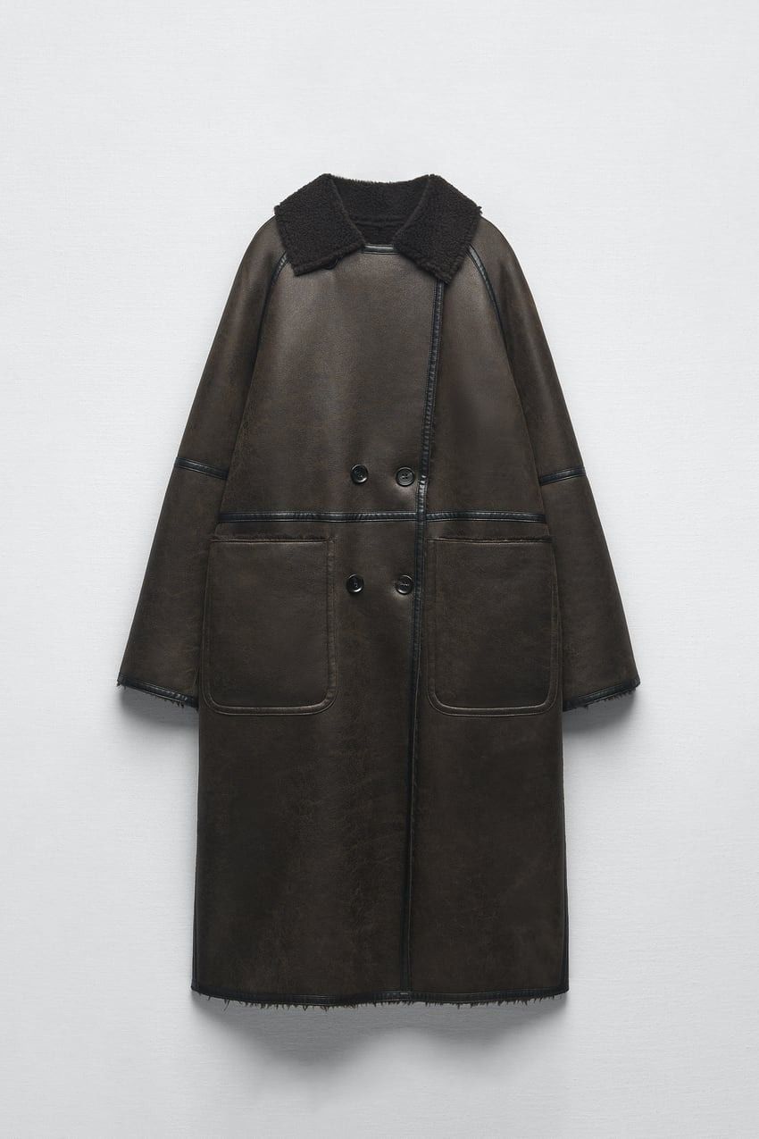 Sheepskin on sale coat zara