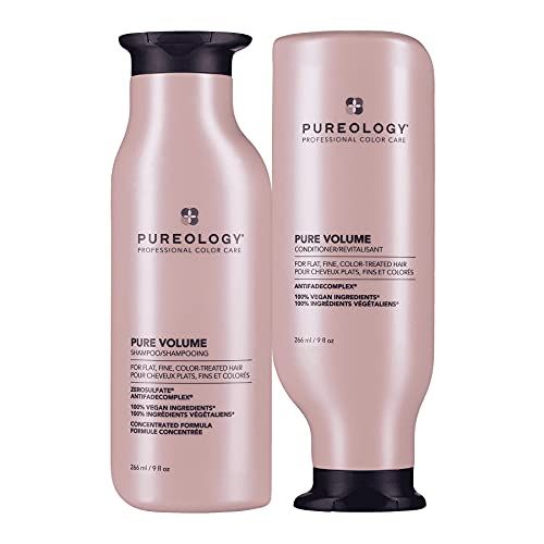 Pureology | Pure Volume | Shampoo and Conditioner Duo Set, For Flat, Fine, Colour-Treated Hair, Adds Weightless Volume, Vegan