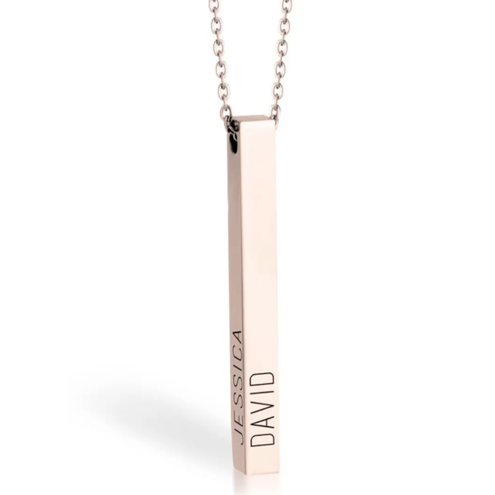 Personalized Bar Pendant Necklace 