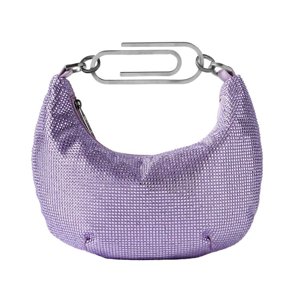 Paperclip Mini Crystal-Embellished Satin Tote