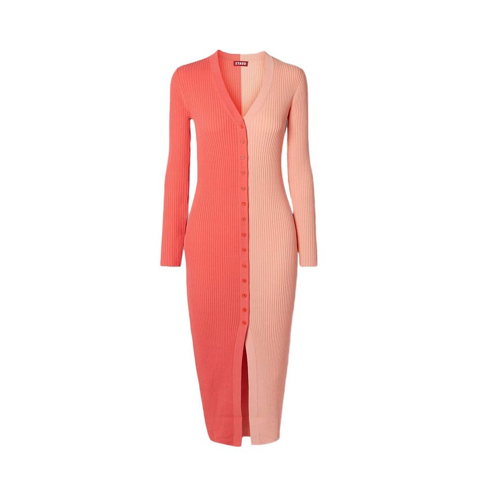 Shoko Ribbed Two-Tone Midi Dress