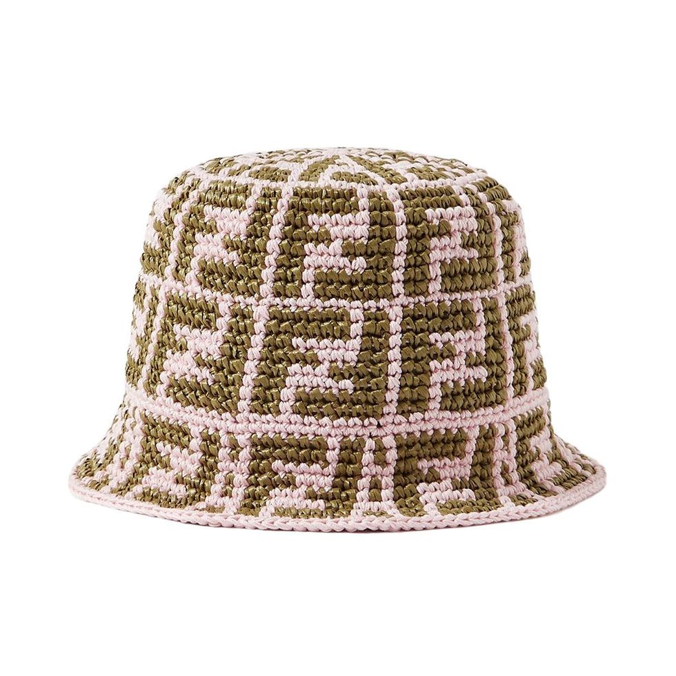 Crocheted Cotton-Blend Bucket Hat