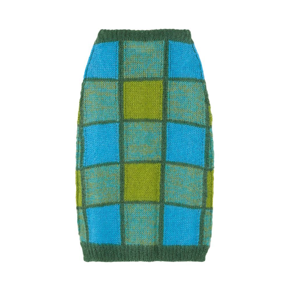 Patchwork Jacquard-Knit Wool-Blend Midi Skirt
