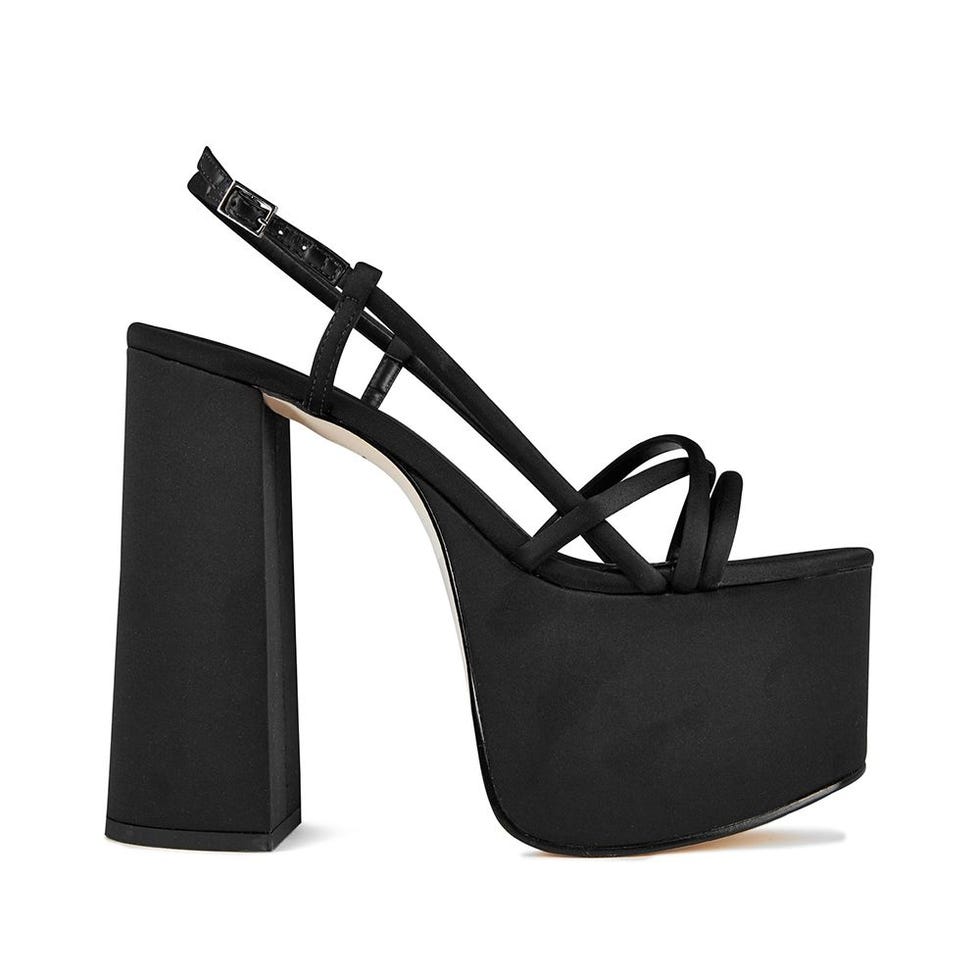 Moriah Satin Platform Slingback Sandals