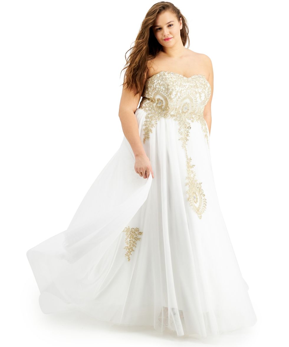 Strapless Embellished Gown