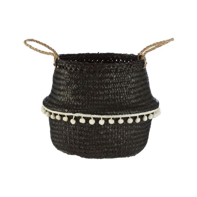 Briana Seagrass Basket in Black