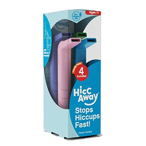 HiccAway Hiccup Straw Stops Hiccups Fast! Clinically Proven Hiccup Relief for All Ages. Shark Tank Backed! (HiccAway + Case, Pink)