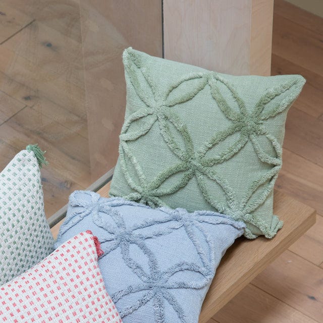 Petal Tufted Cushion in Green