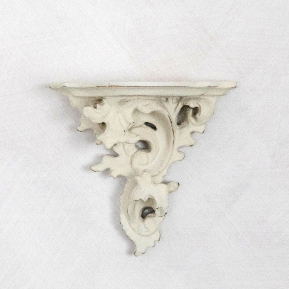 Ornate white shelf