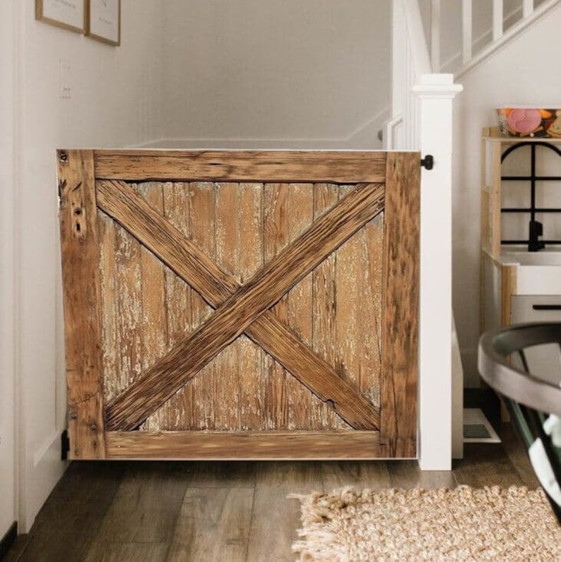Rustic Wooden Dog Gate 