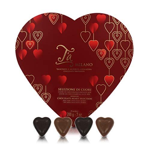 Corazones De Chocolate Negro y Chocolate Con Leche | Ideal Para San Valentín | 200 Gramos