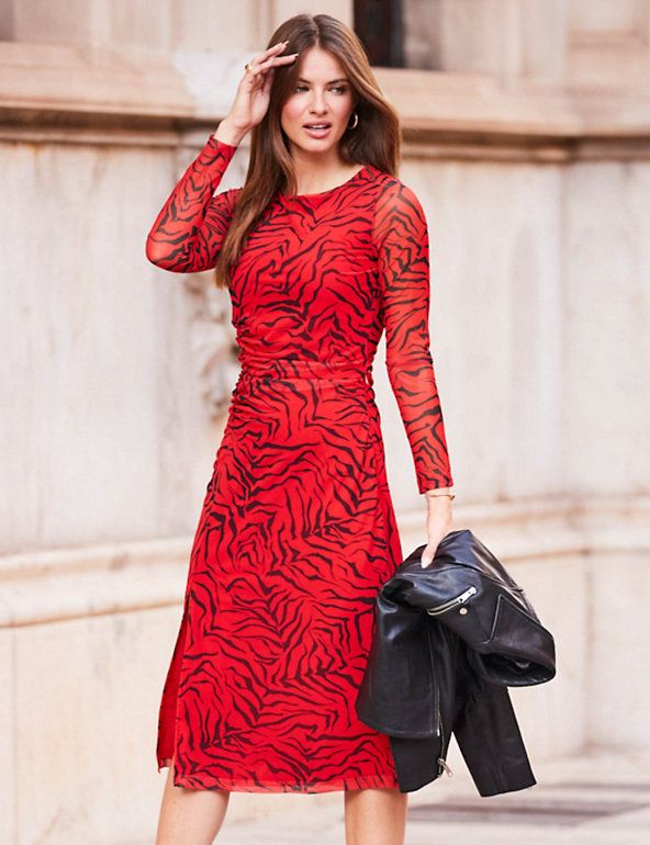 Oliver bonas red leopard hotsell print dress