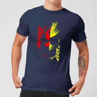 Marvel Ant-Man And The Wasp Split Face Men's T-Shirt - Navy