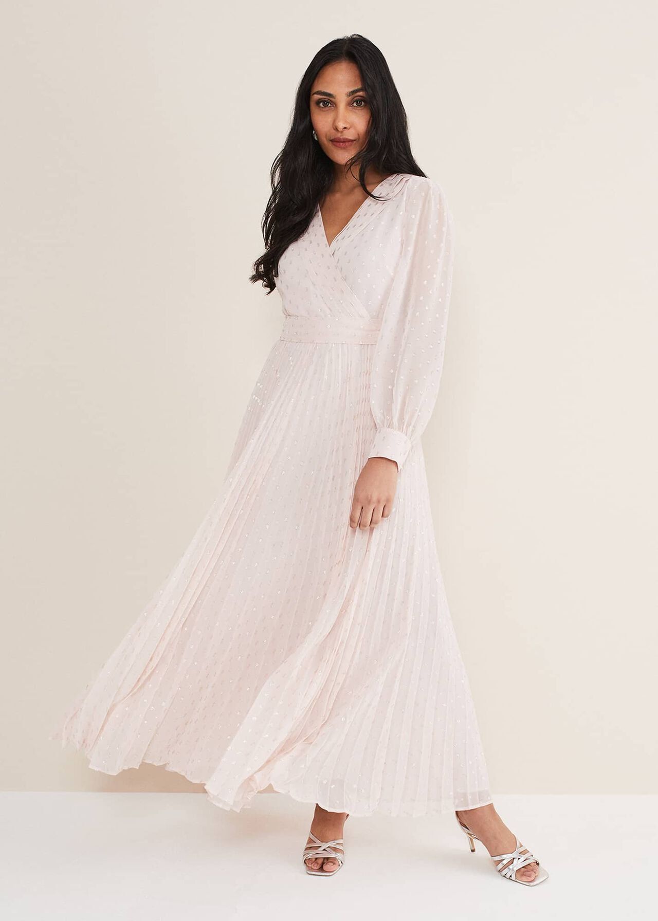 Carmen pleated 2024 maxi dress