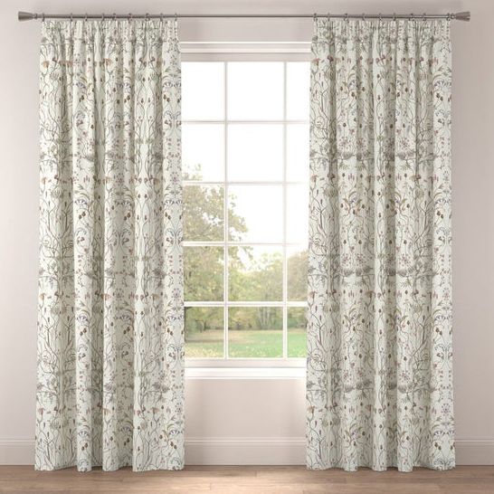The Wild Flower Garden Made To Measure Curtains Whisper White