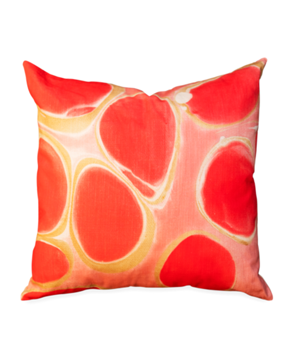 20-Inch Hand-Marbled Accent Pillow