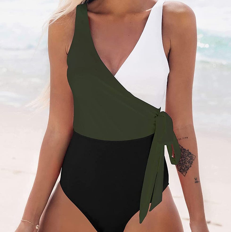 Wrap Color-Block One-Piece