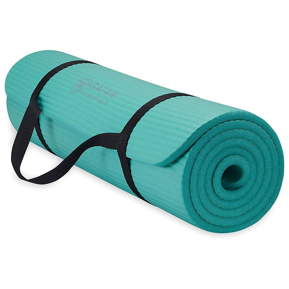 Gaiam Essentials Thick Yoga Mat Fitness & Exercise Mat with Easy-Cinch Yoga  Mat Carrier Strap, - Yoga Mats, Facebook Marketplace
