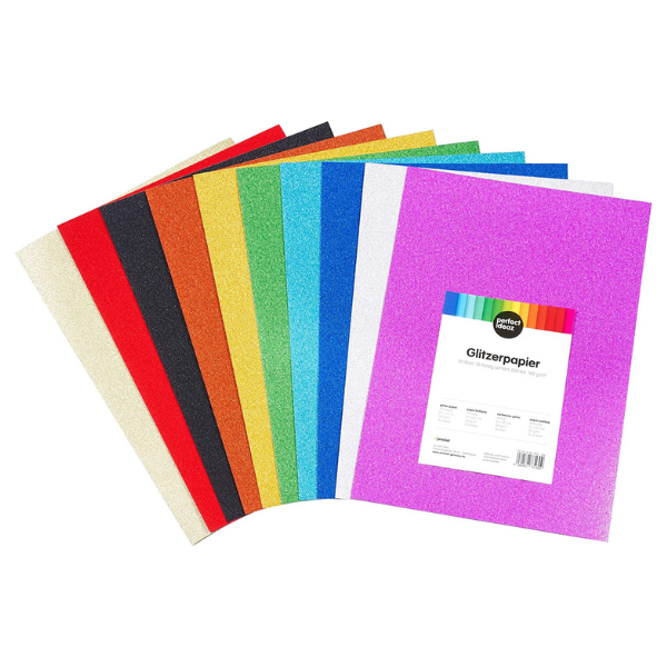 A4 Glitter Card -10 Colours, 160 gsm