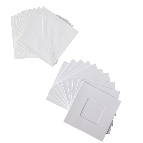 Papermania 300 GSM Square Tri Fold Window Aperture Card Blanks and Envelopes