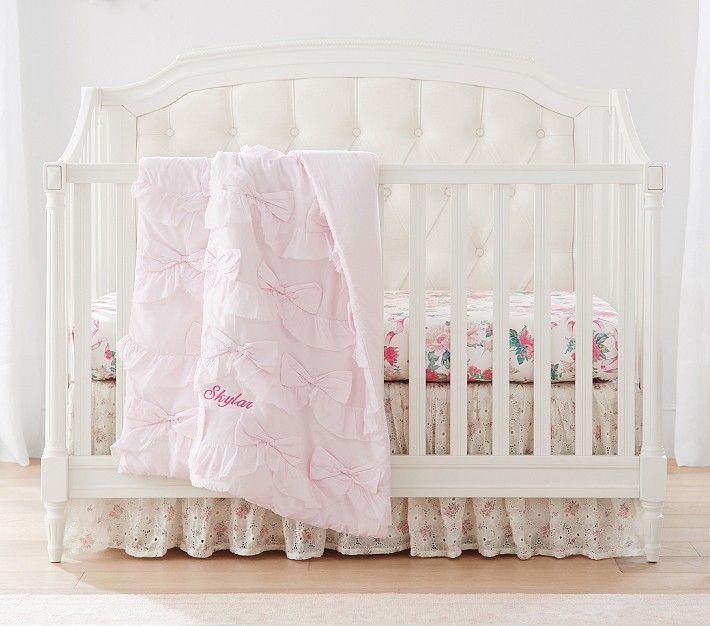 Sweet Dreams Ruffled Bow Baby Quilt