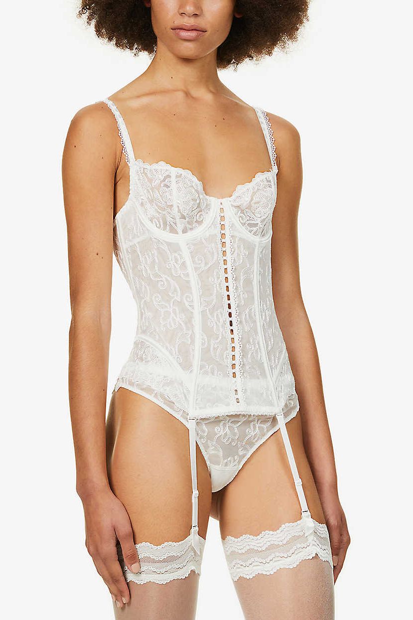 Toujours underwired stretch-lace basque