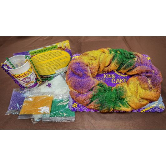 Caluda's Traditional Old School (No Icing Topping) Mardi Gras King Cake