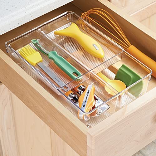 mDesign Plastic Stackable Kitchen Storage Drawer Organizer