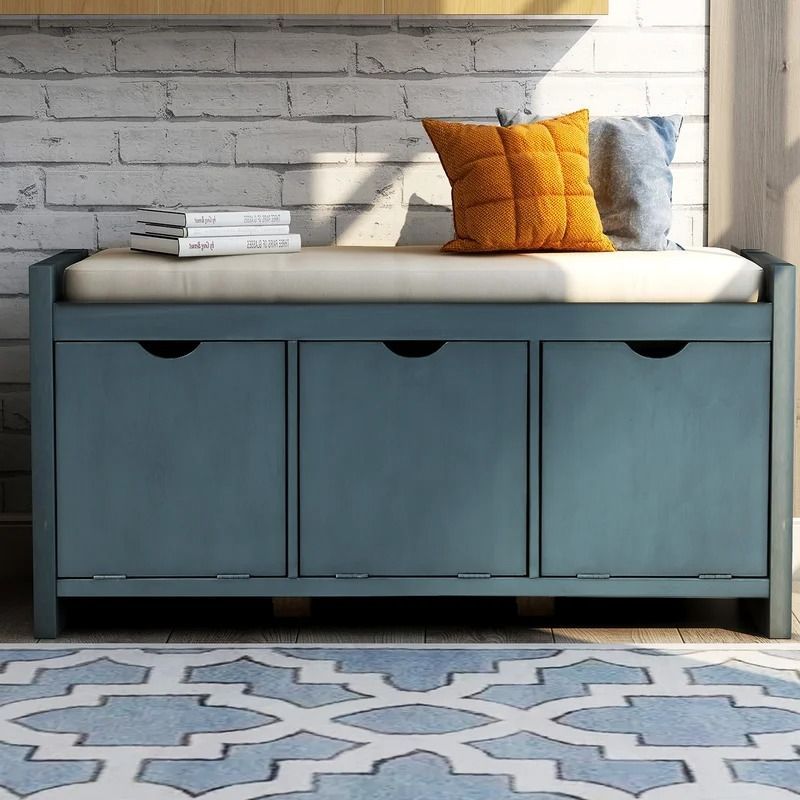 Rivera Solid Wood Cubby Storage Bench