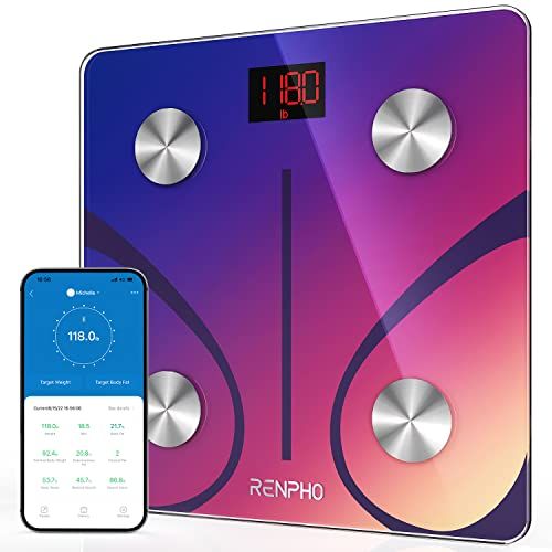 1 pc weight scale body scale with smart digital LED weight scale with  measurement, connectable to smartphone app, suitable for home use, supports  multiple users