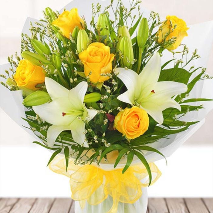 Yellow Rose & Lily Bouquet Yellow Rose & Lily Bouquet
