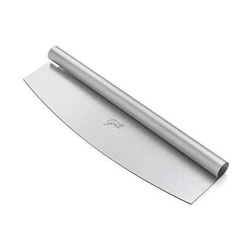 14" Large Stainless Steel Rocking Pizza Knife Cutter