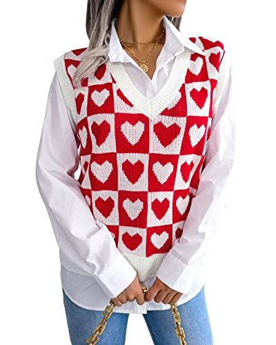 Heart Print Sweater Vest 