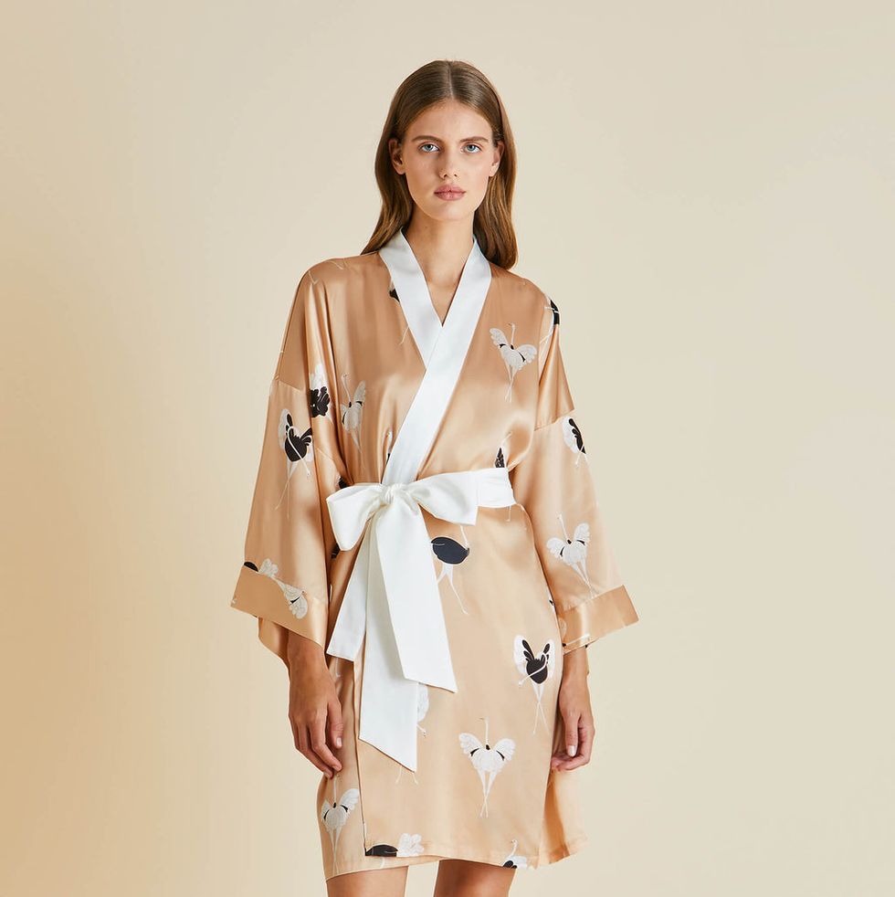 Women's Robes, Mulberry Silk Kimono Style Short Robe