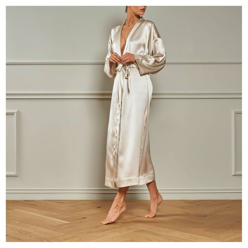 Womens long silk on sale robes