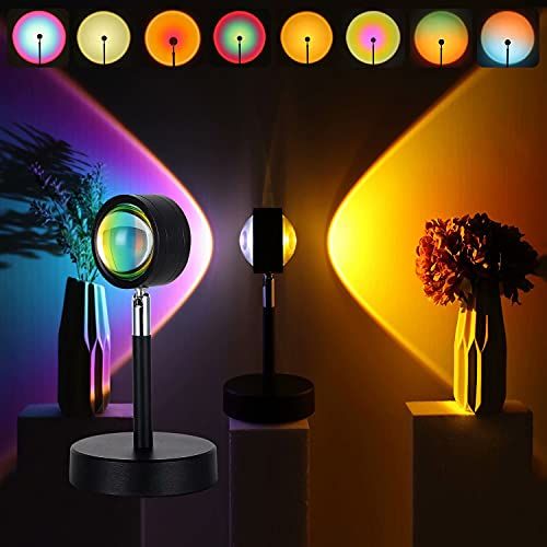 Sunset Lamp Tiktok Lamp, 360degree Chill Vibe Sunset Projection Lamp,  Dimmable Led Night Light Sunset Lamp Projector For Kids Bedroom/office Room
