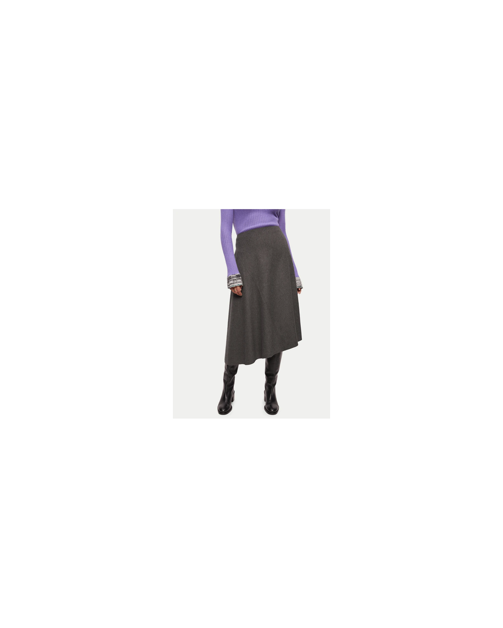Jigsaw Asymmetric Flannel Midi Skirt