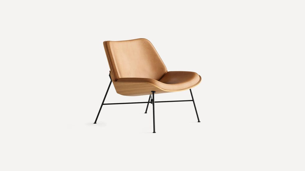 Vesper Wood & Leather Lounge Chair