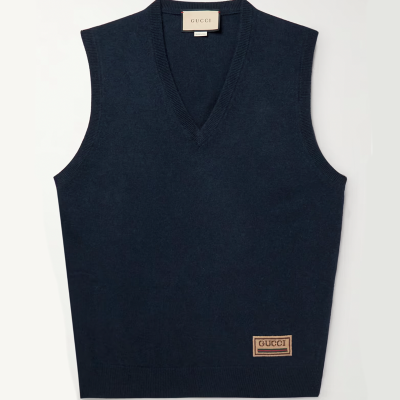 Logo-Jacquard Cashmere and Wool-Blend Sweater Vest