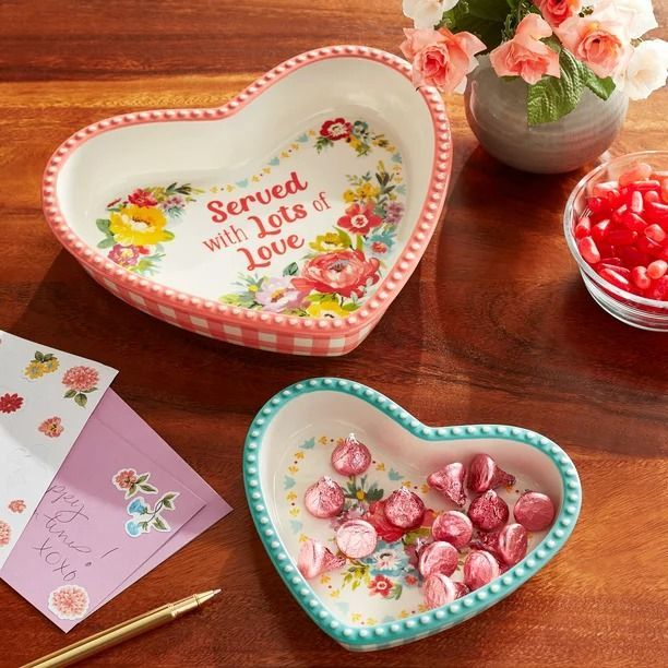 The Pioneer Woman Heart Shaped Ceramic Dishes