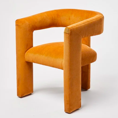 Tress Orange Corduroy Chair