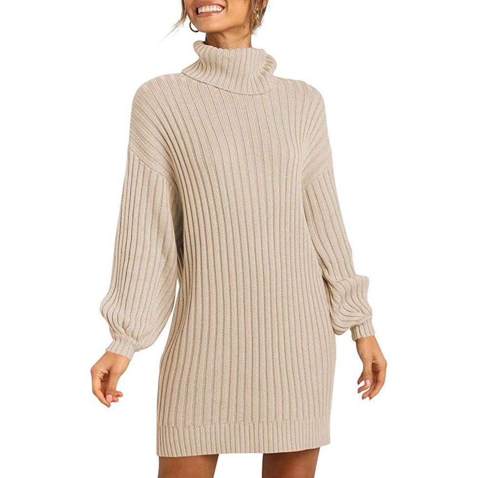  Oversized Turtleneck Sweater Dress