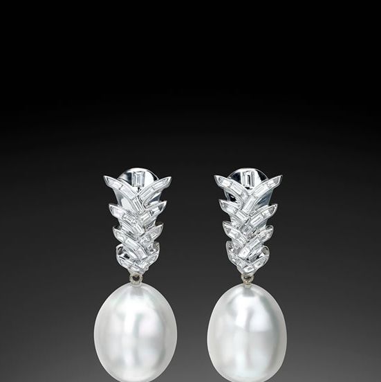 Pineapple South Sea Pearl and Diamond Earrings