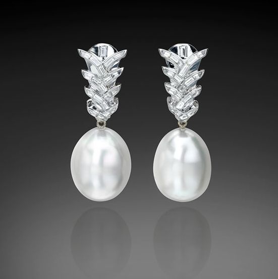 Pineapple South Sea Pearl and Diamond Earrings