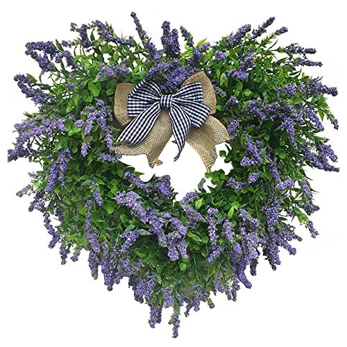 Corona de lavanda artificial