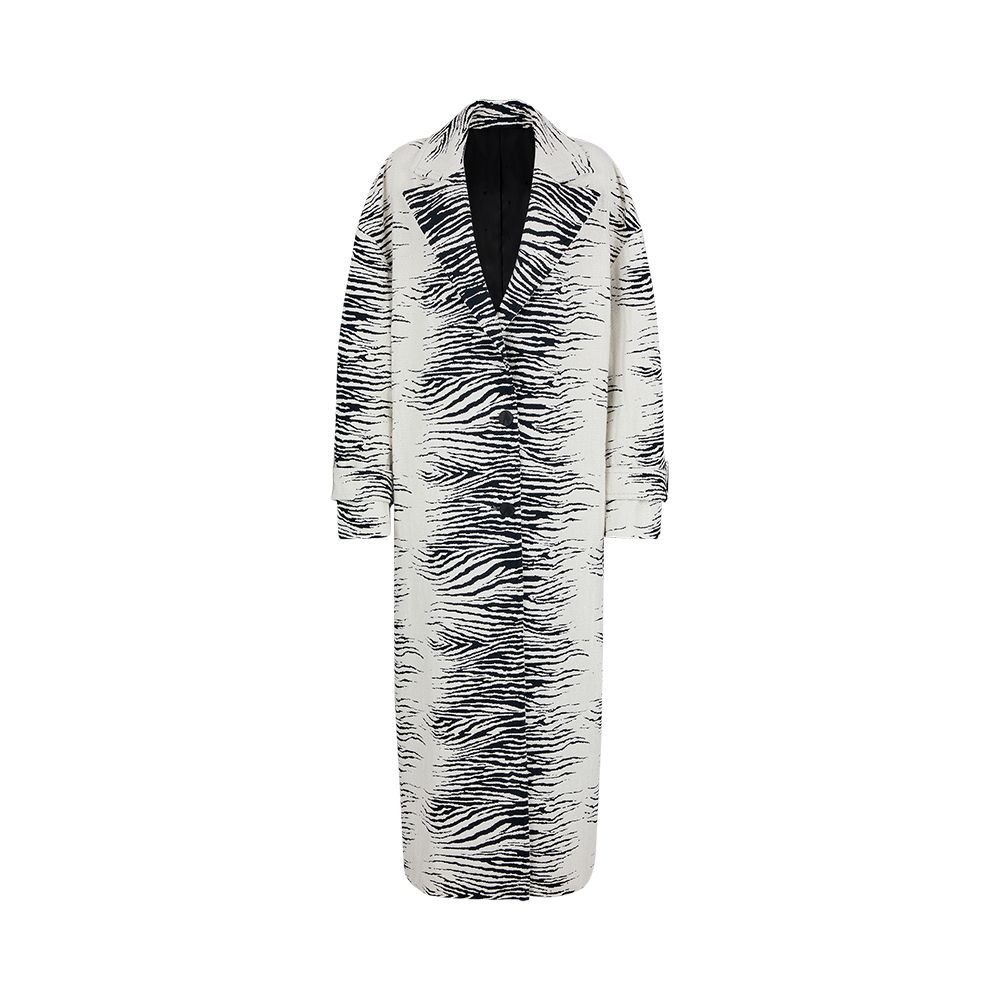 Tiger Jacquard Longline Coat